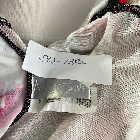 Magicsuit Tankini Swim Top Asymmetrical Floral Ruffle Women's Size 10 - Picture 2 of 7